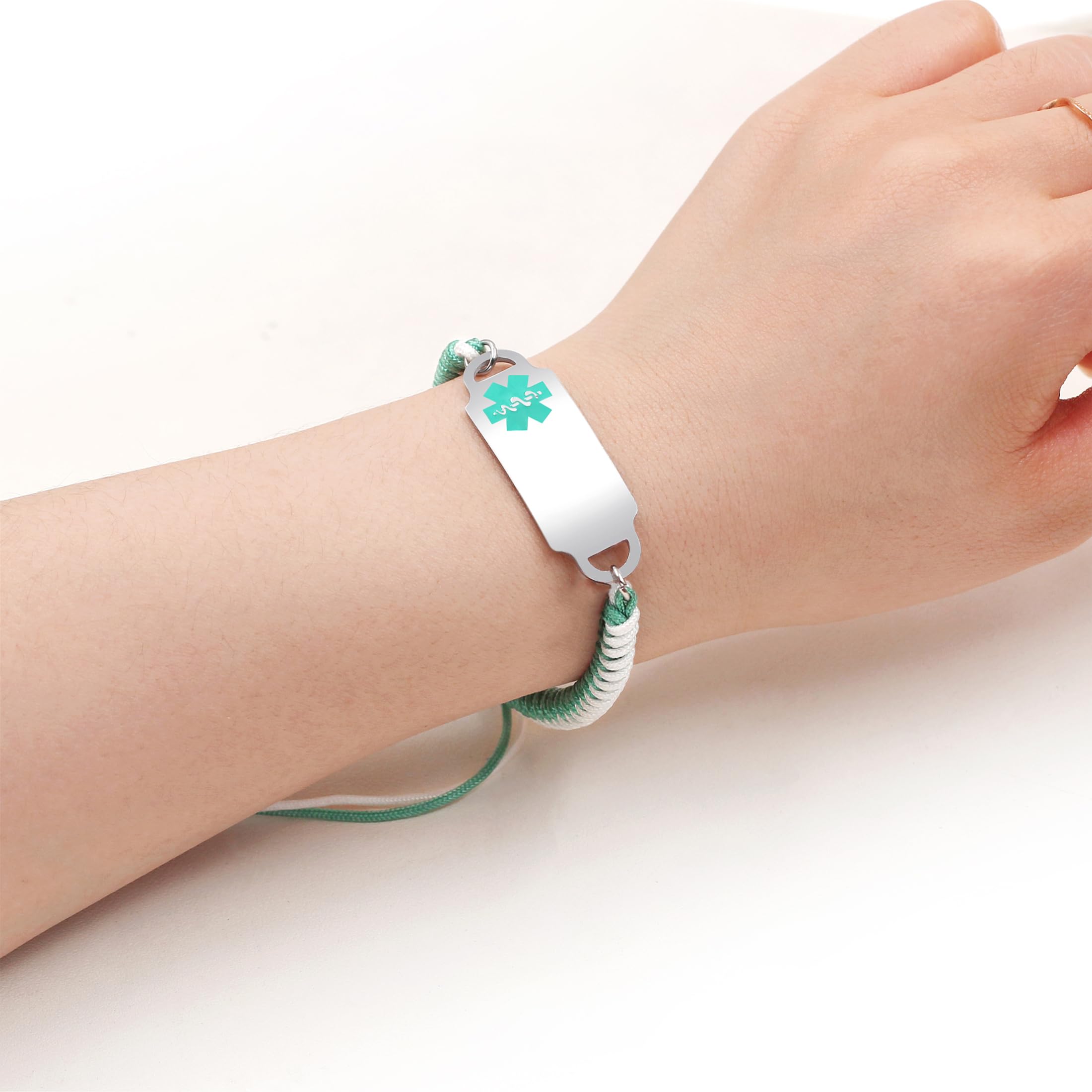 Zircobic Type I Diabetes Medical Alert Bracelet – Adjustable Two-Tone Pull-Cord, Hypoallergenic & Comfortable for Adults, Laser Engraved Emergency ID