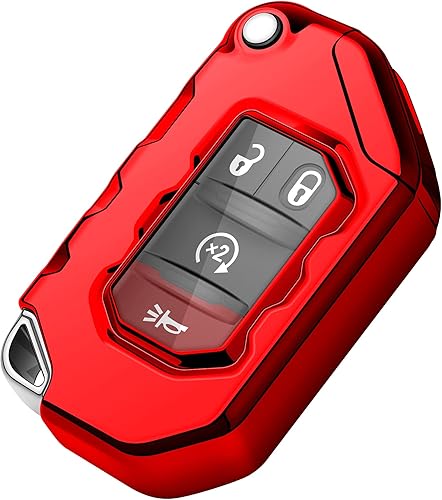Miniatura 10 de Tukellen Funda para llavero Jeep de alta calidad, suave, de protección completa, compatible con Jeep 2020 2021 Gladiator JT Sahara JLU 2018-2021