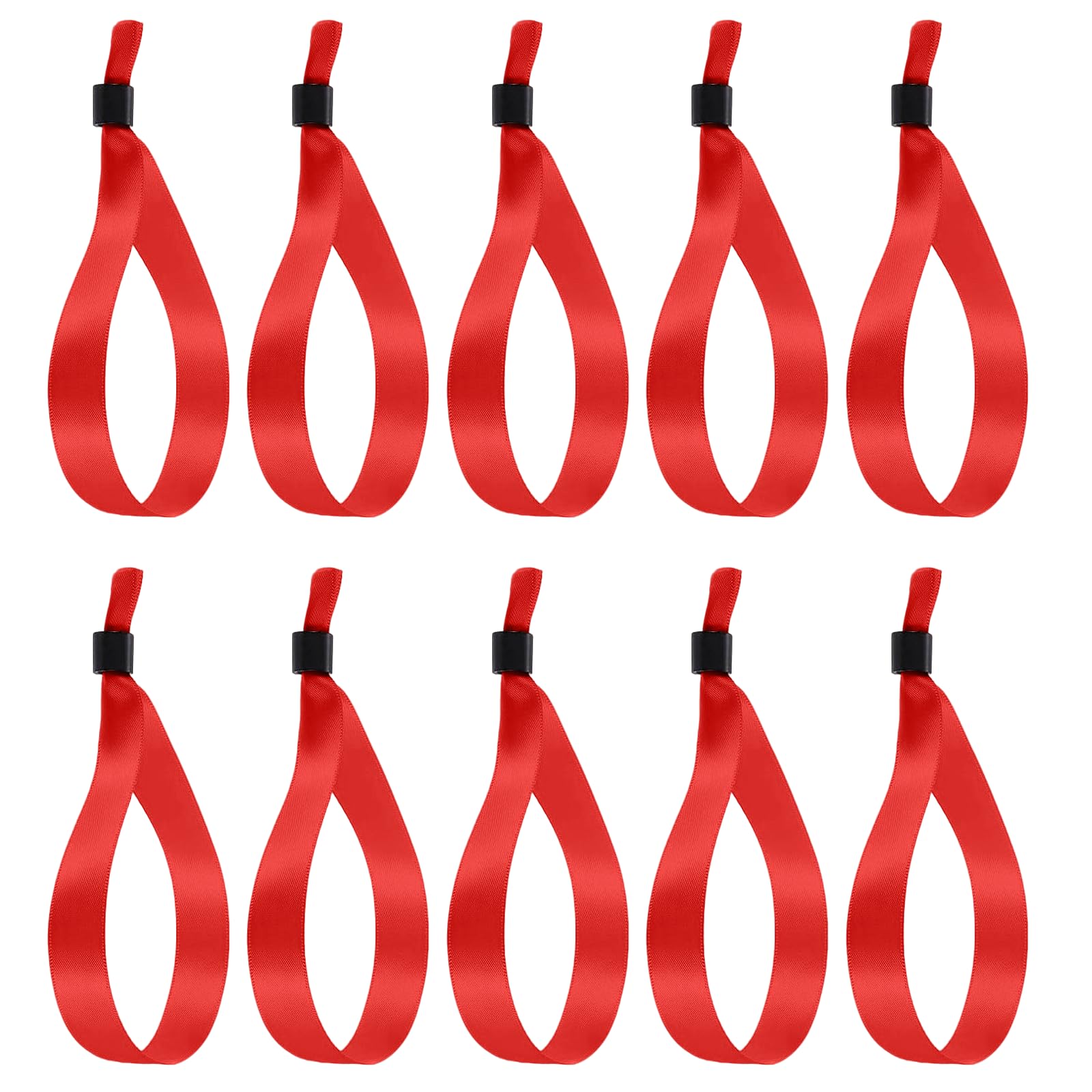 100 Pcs Disposable Event Wristbands Adjustable Satin Wrist Band for Training Meetings Concert Club Quick Release (100, Red, One Size)