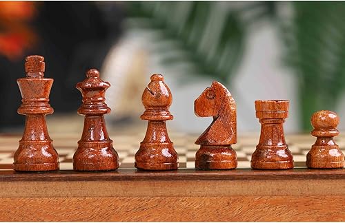 Miniatura 5 de RoyalChessMall-- Juego de ajedrez magnético de viaje con cajón, 10 pulgadas, madera de palisandro dorado