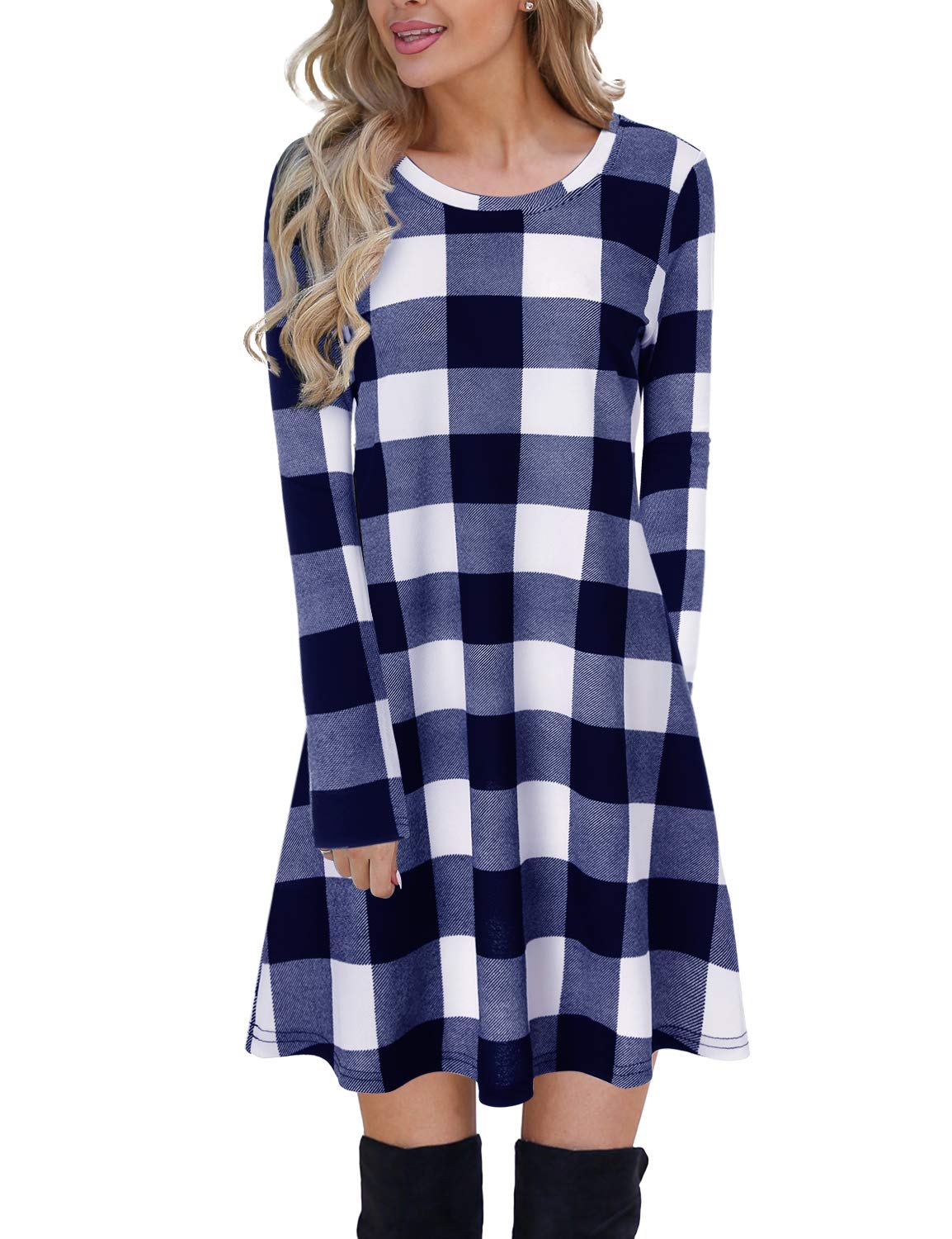 plaid t shirt dress