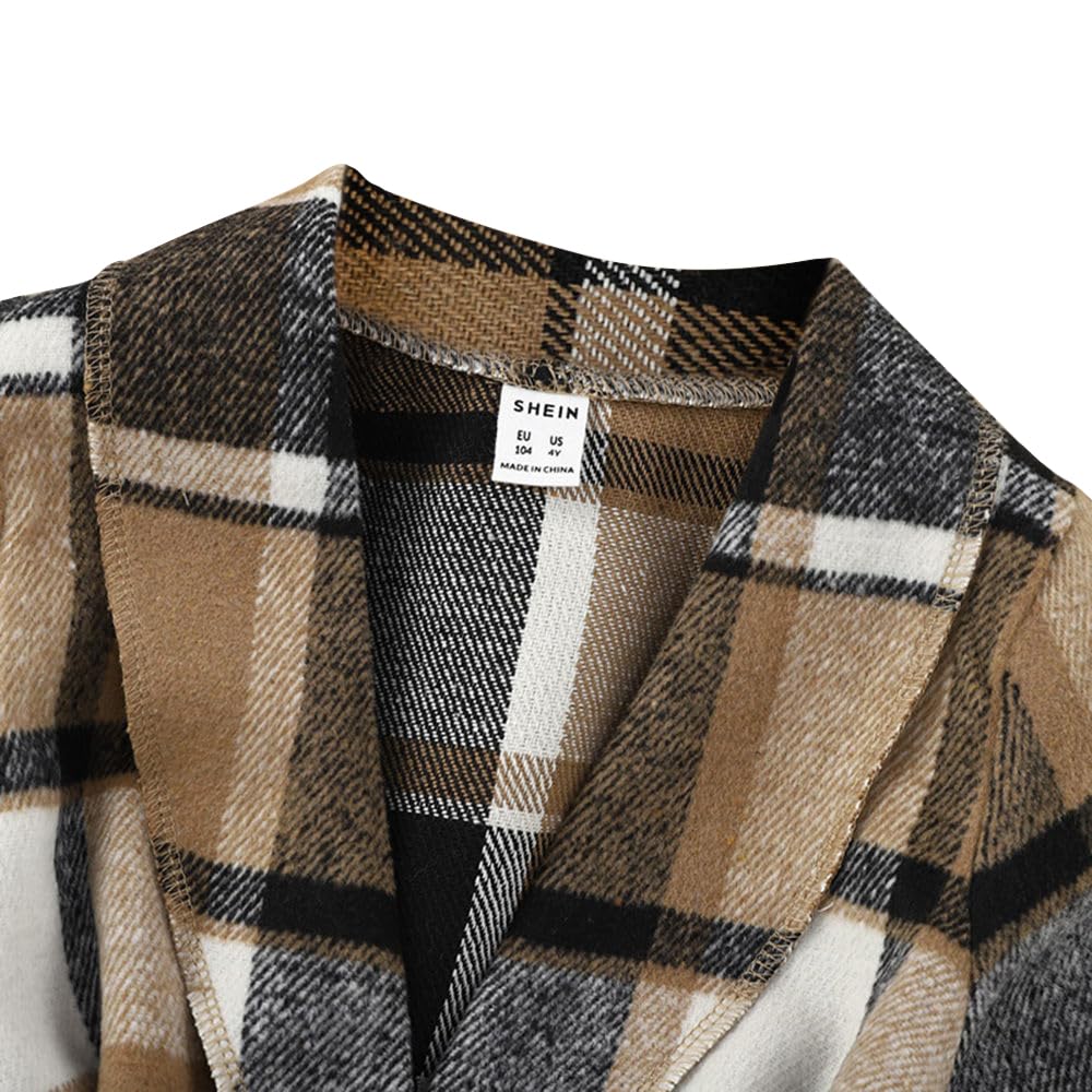 Hopscotch Checkered Full-Sleeve Long Coat(5-6 Years) 1