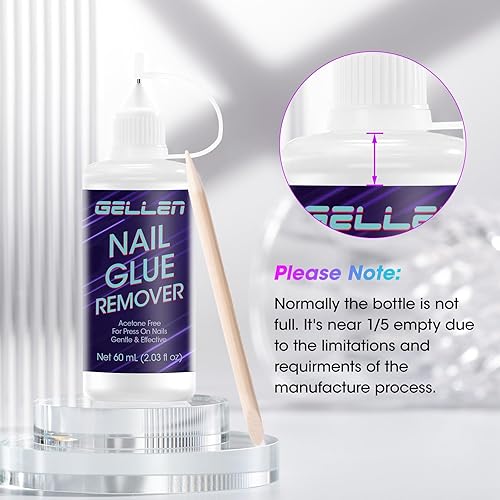 Miniatura 8 de Gellen Removedor de uñas a presión, removedor de pegamento de uñas Pinpoint de 2.03 onzas líquidas, removedor de pegamento de uñas de gel suave sin