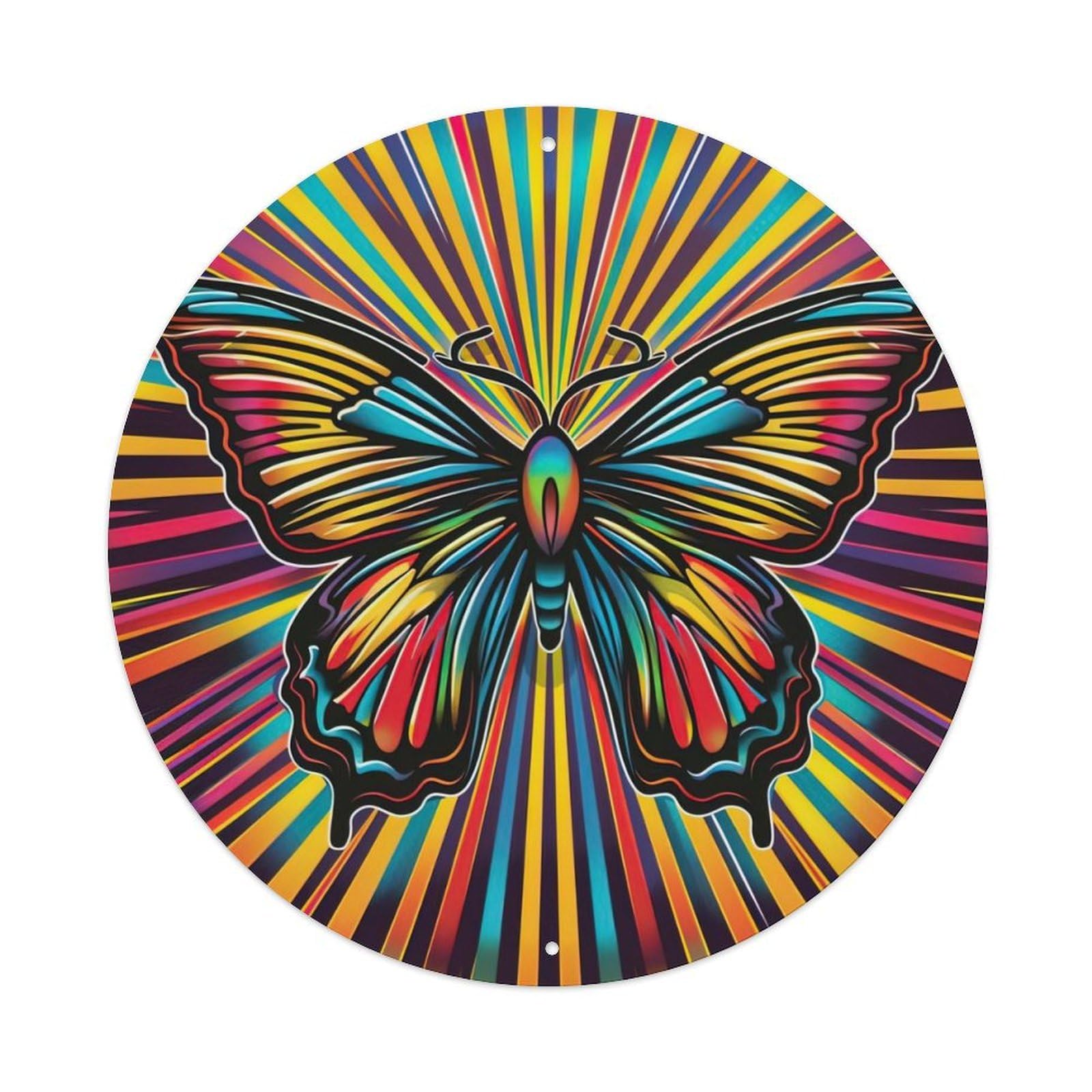 Animal Colourful Butterfly Artwork Metal Tin Sign