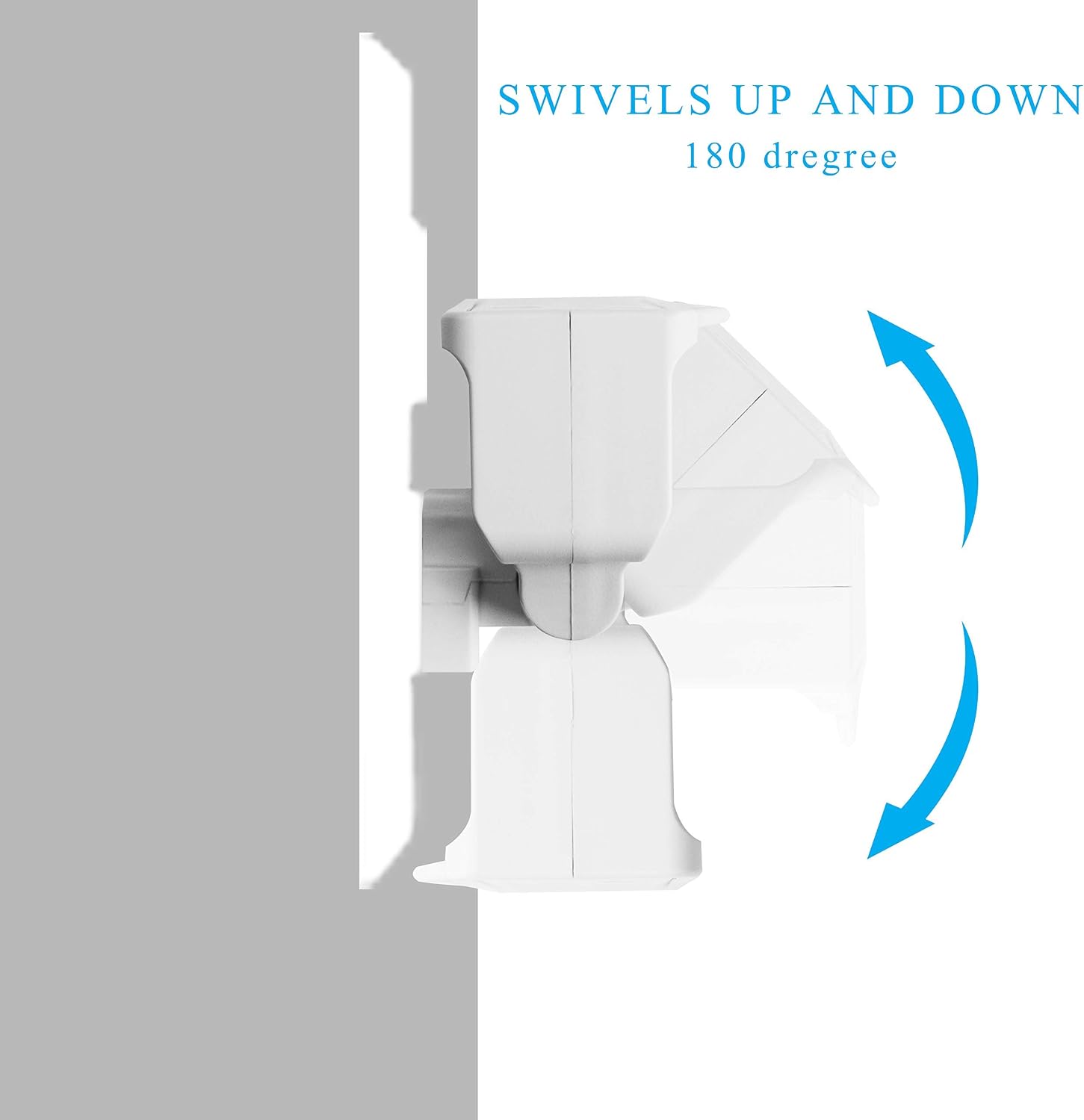 Oviitech 3-Outlet Swivel Wall Adapter,2 Pack Grounded 180 Degree Swivel Wall Tap,Multi-Plug Outlets,White.