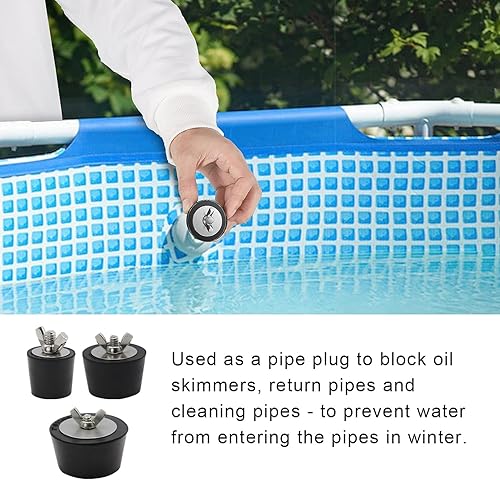 Miniatura 6 de Tapones de piscina de invierno para enchufes de piscina enterrados y terrestres para línea de retorno, tapones de piscina con tornillo de acero