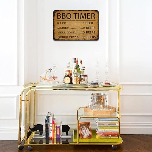 Miniatura 6 de Letrero retro de hojalata con temporizador de barbacoa, letrero de metal vintage para asar con refranes para el hogar, cocina, restaurante,