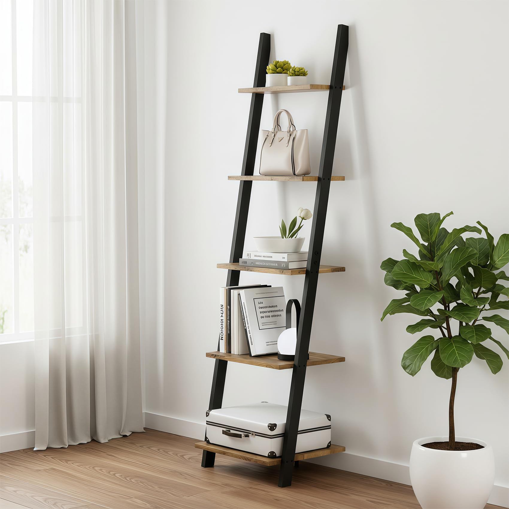Amazon｜O&K オープンシェルフ 飾り棚 棚ラック木製 5段ラック