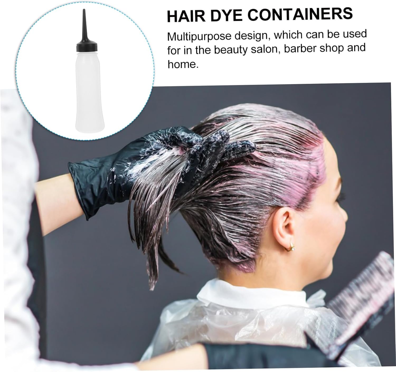 FOMIYES Pp Fine Tip Hair Oil Applicator Bottle 3pcs Set Squeeze Bottles Hair Dye Applicator