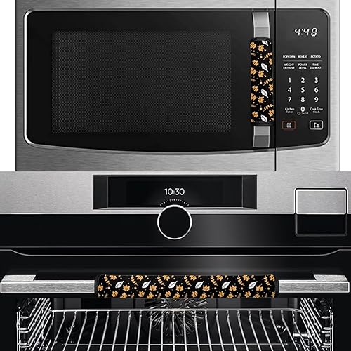 Miniatura 3 de KEIAHUAN Hojas de arce otoñales para manija de puerta de refrigerador, 4 piezas, manijas de decoración de electrodomésticos de cocina, guantes