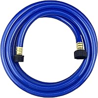 Vista 22 de Manguera de jardín de PVC de 1/2 pulgada, manguera de agua flexible con accesorios macho y hembra, sin fugas, resistente, para uso doméstico, al