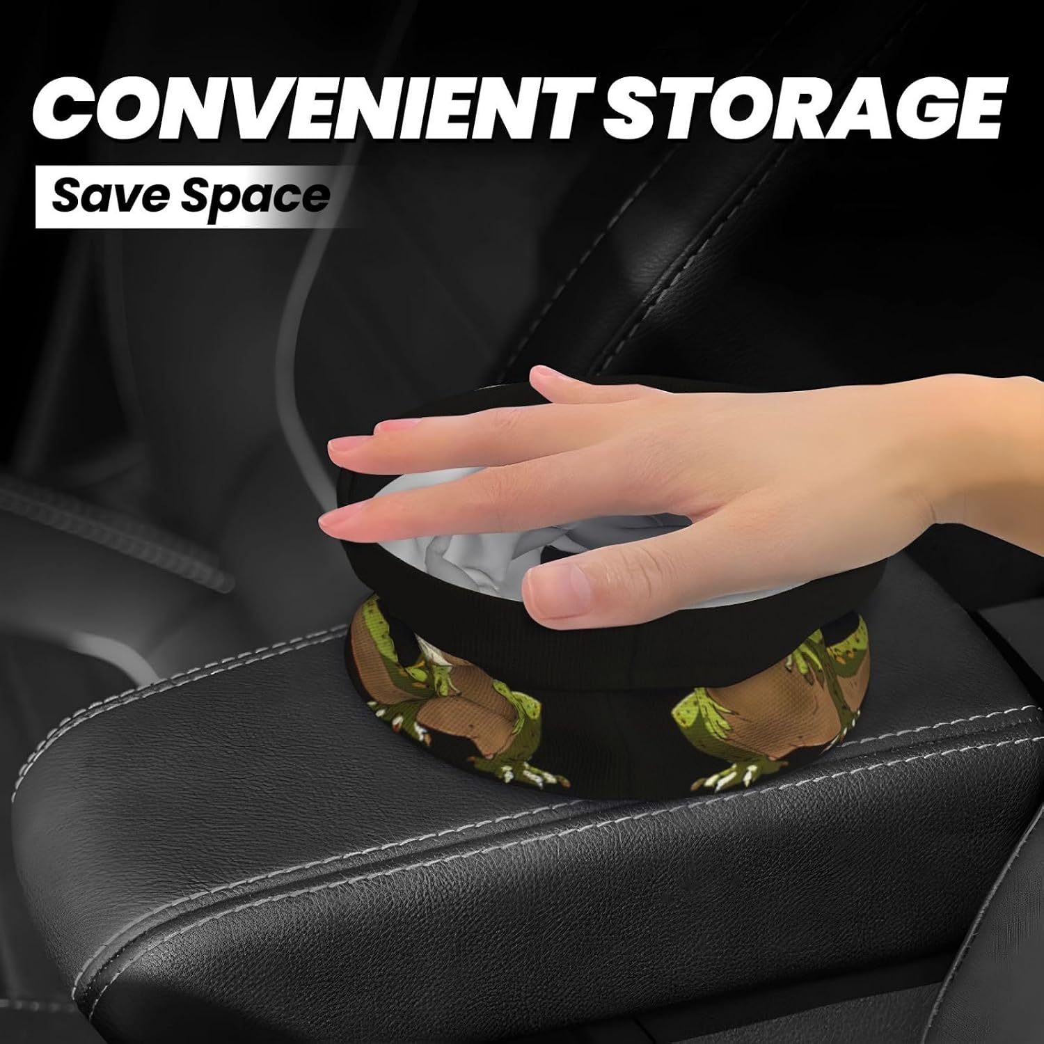 Lizard with its Head Raised Portable car Trash can, Practical car Storage Bucket, Practical, Convenient and Foldable, a Must-Have for Cars. image 4