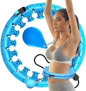 queenfoot Weighted Hula Fit Hoops for Adults Weight Loss, 24 Detachable Knots Fit Hoop, Abdomen Fitness Hoop, Non-Falling ...