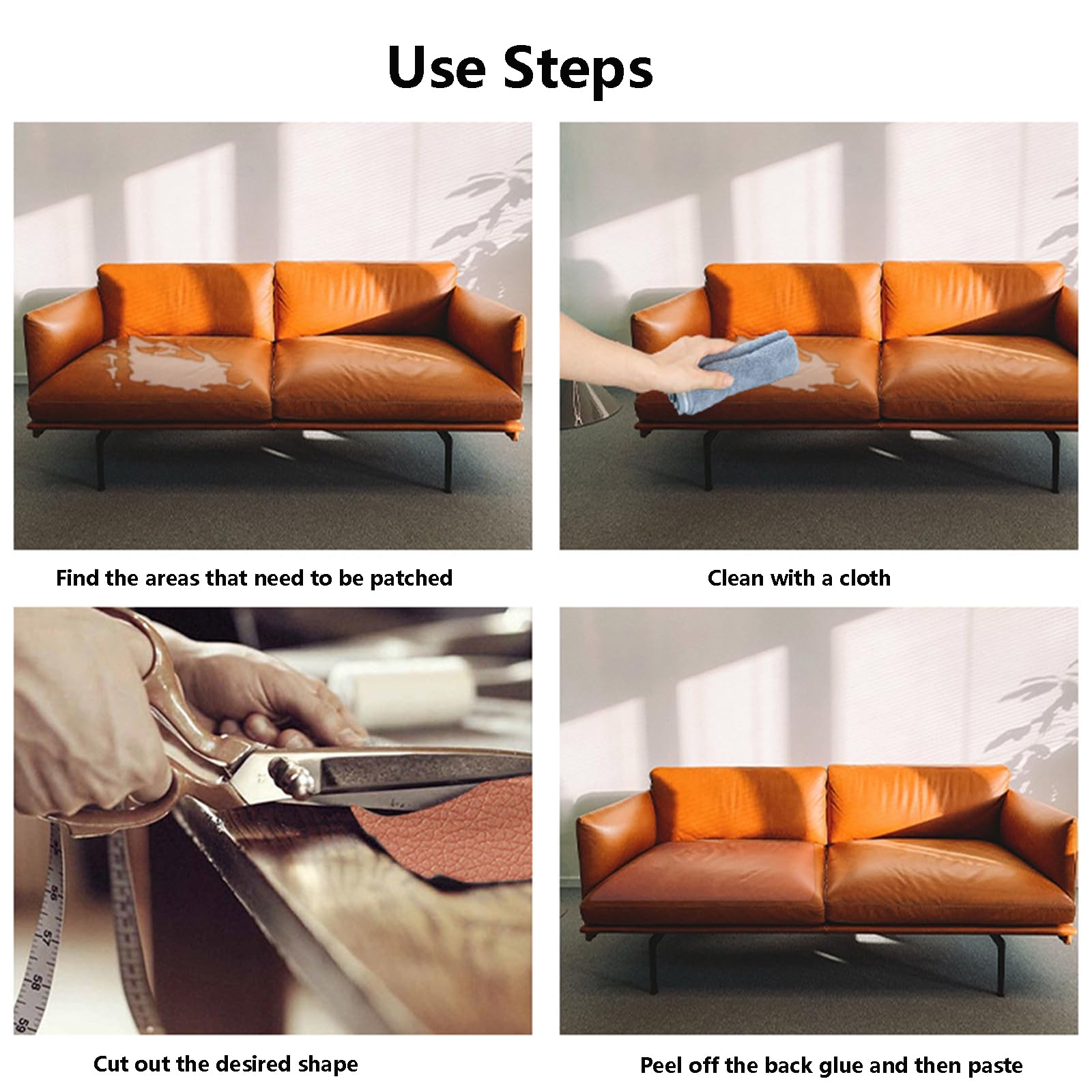 Toppe Adesive Per Pelle - 3 Pezzi 20x28cm Per Riparare Divani, Sedili Auto E Borse - Foto 6