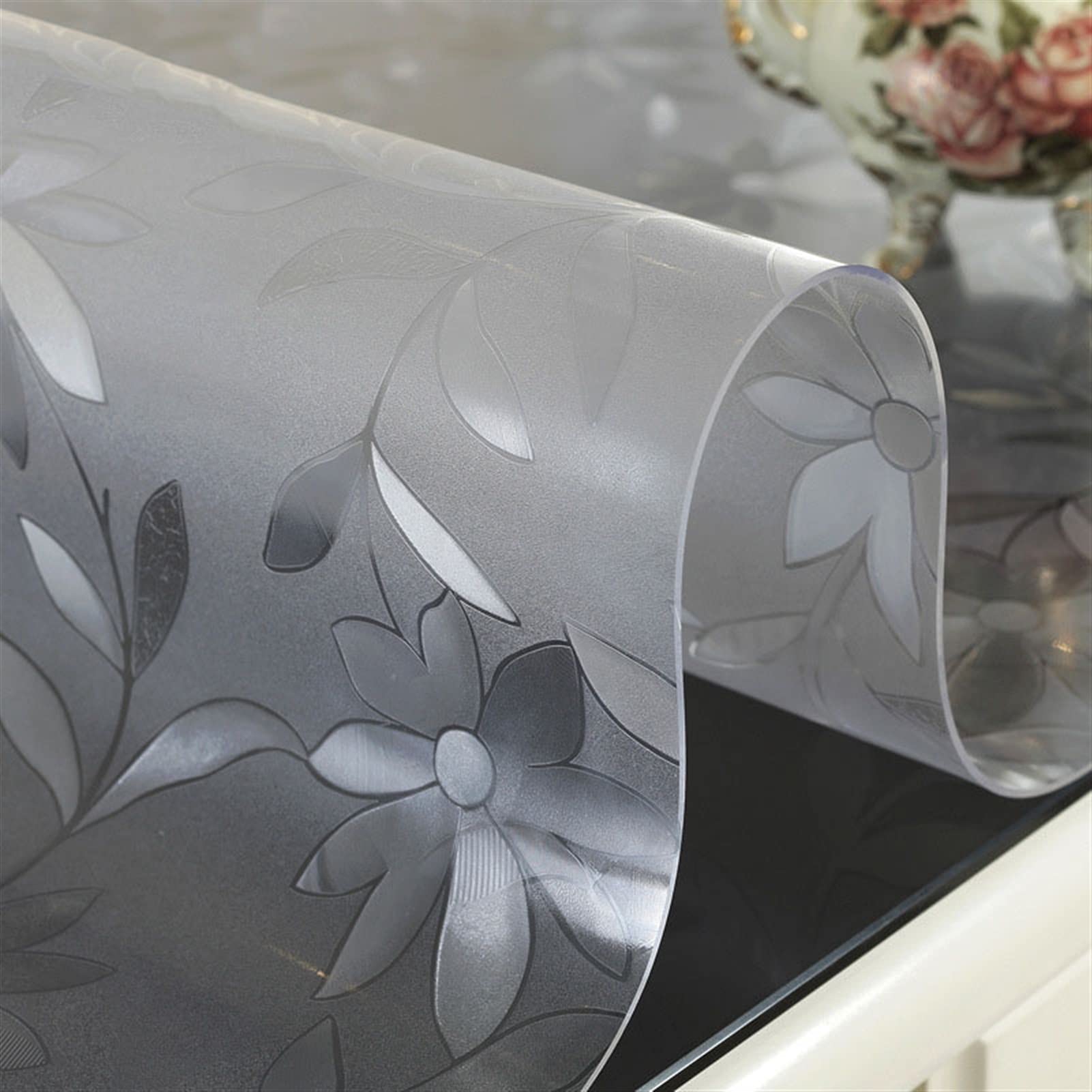 QBYRSSS Transparent Plastic Tablecloth 1. 0 Frosted Pvc Soft Glass Tablecloth Waterproof And Oil- proof Coffee Table Pad Crystal Board Coffe Wipeable PVC Protector(Clear,80x150cm)