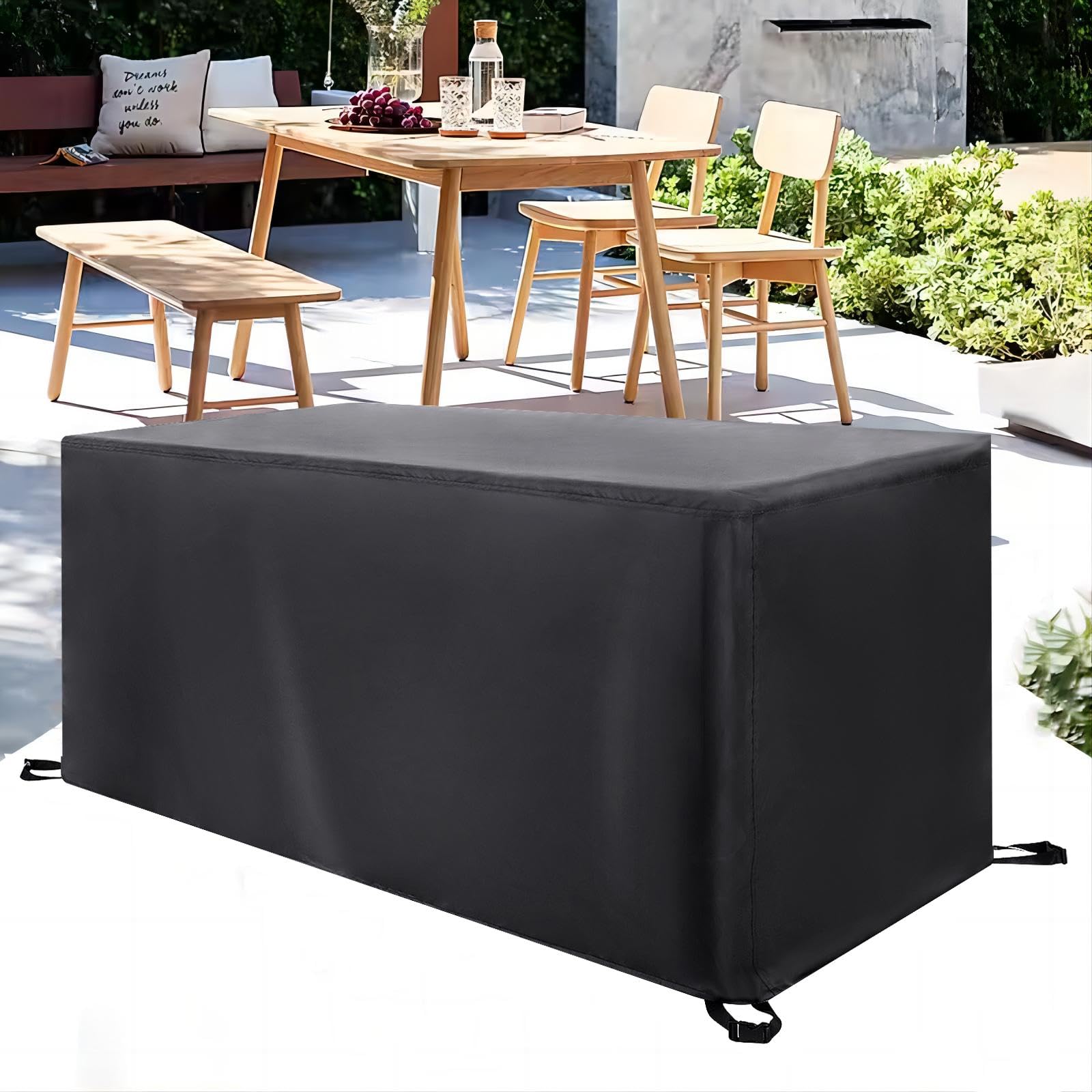 KADING Outdoor Furniture Covers Waterproof, 100x110x90cm/LxWxH Patio Furniture Covers Heavy Duty Garden Furniture Covers, Anti-UV Covers for Outside Garden Furniture Rectangular Table and Chair Set