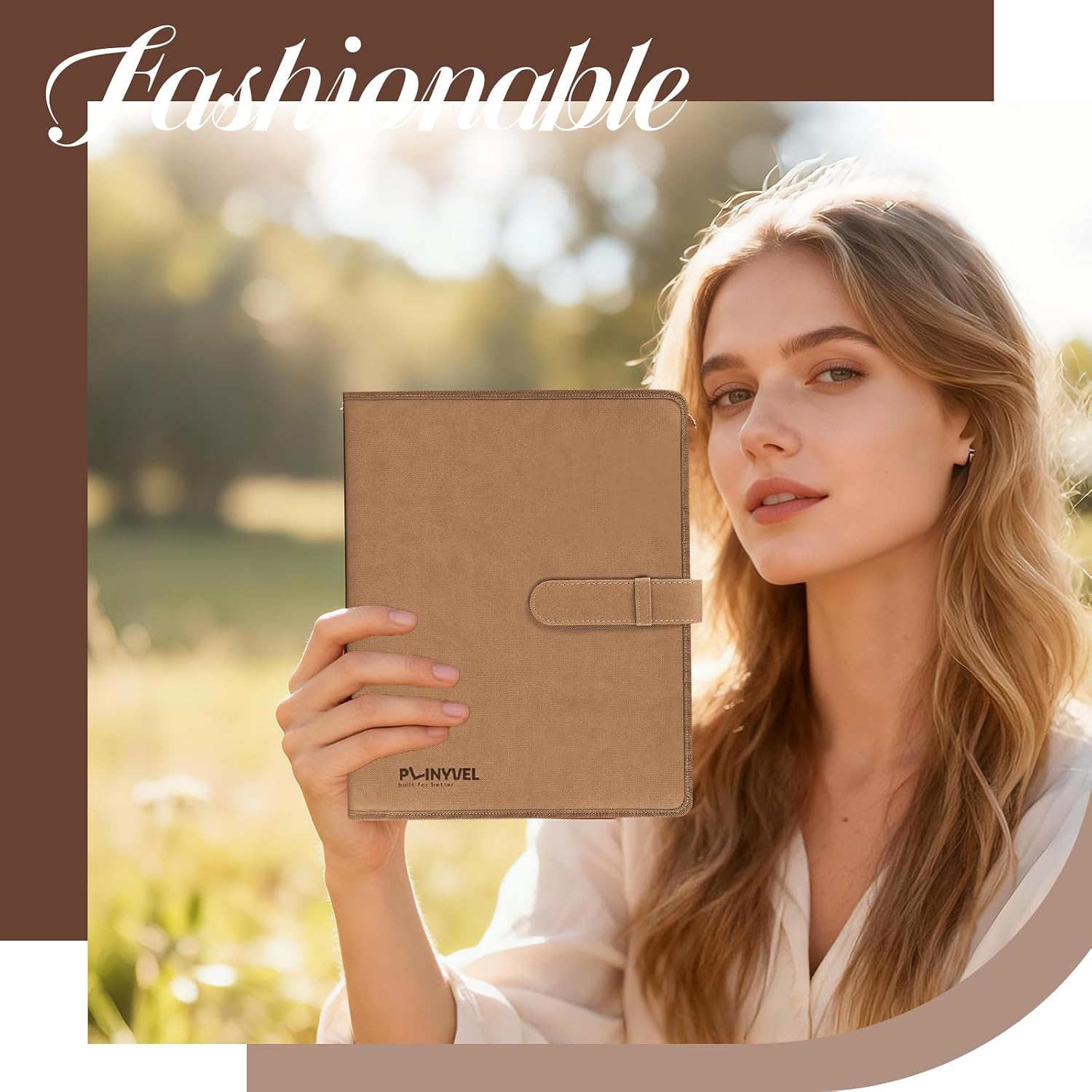 Plinyvel Brown Leather Sketchbook Cover 5.5x8.5, Travel Drawing Portfolio image 2