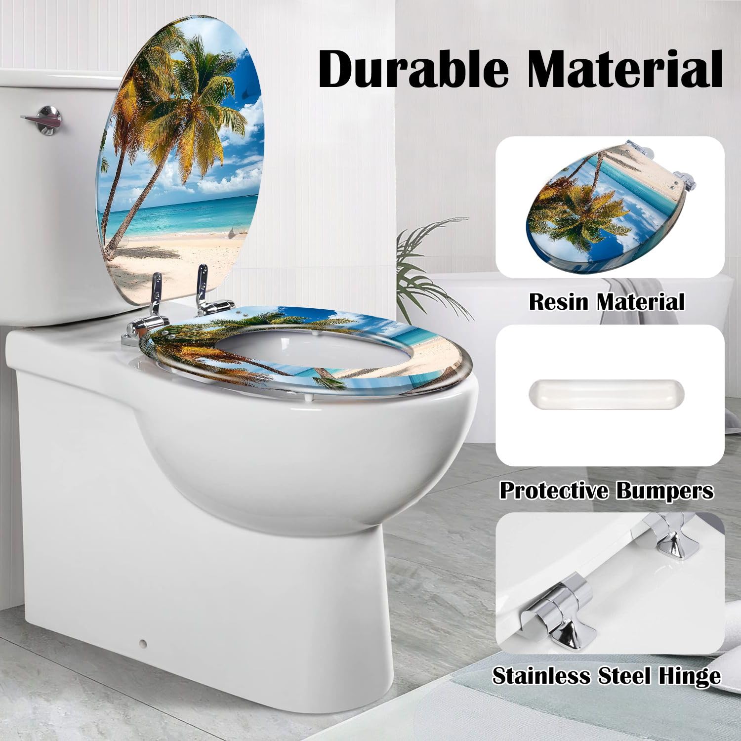 Sedile WC generico allungato con chiusura ammortizzata per bagno