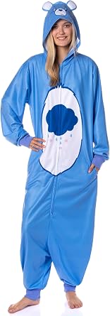 Mad Engine Care Bears Hooded Union Suit Footless One Piece Costume Pajama For Men or Women