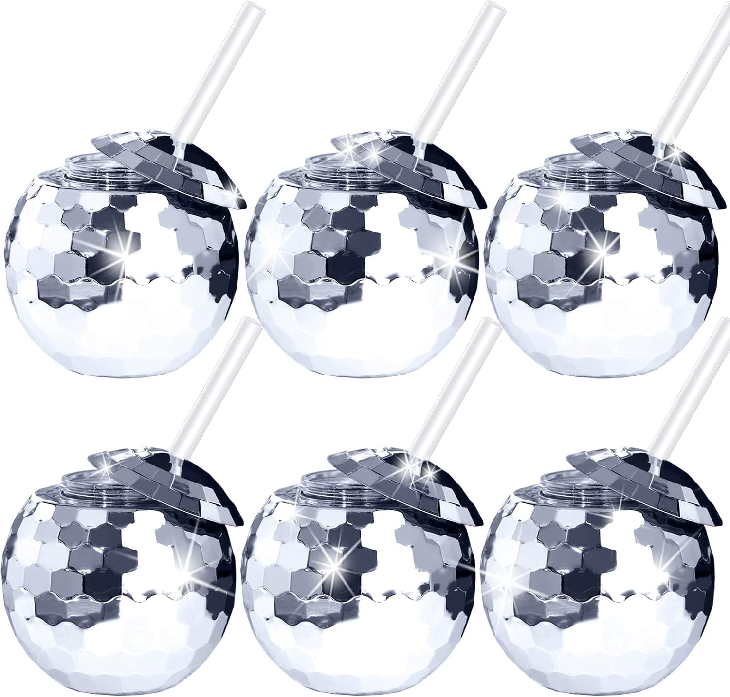Tongnian 12 PCS Disco Ball Cups Tumbler Disco Flash Ball Cocktail Cup