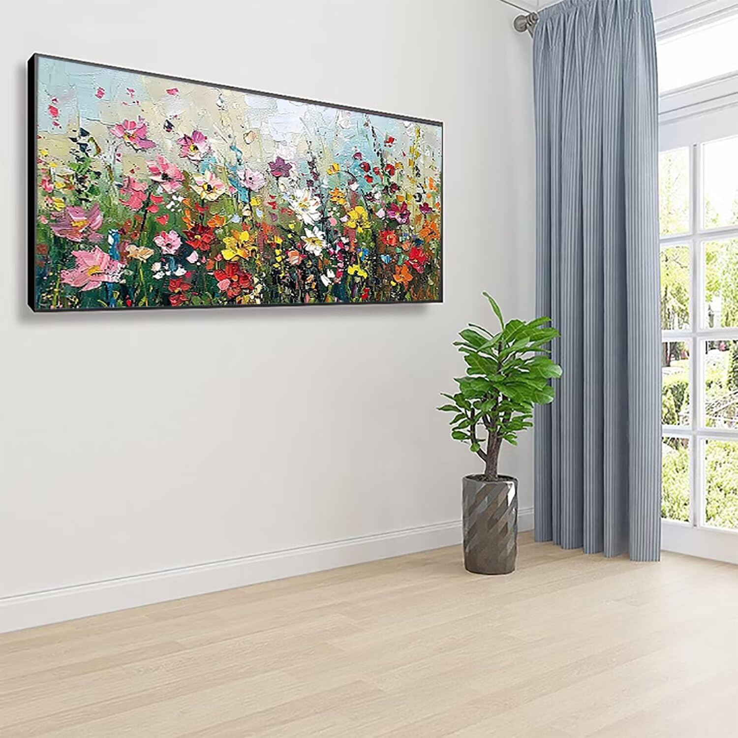 Malowanie po numerach, krajobraz, duży obraz po numerach, dla dorosłych, kwiaty, 60 x 120 cm, zestawy do malowania po numerach, hobby dla dorosłych i kobiet, łatwe DIY, akryle z pędzlami, prezenty do