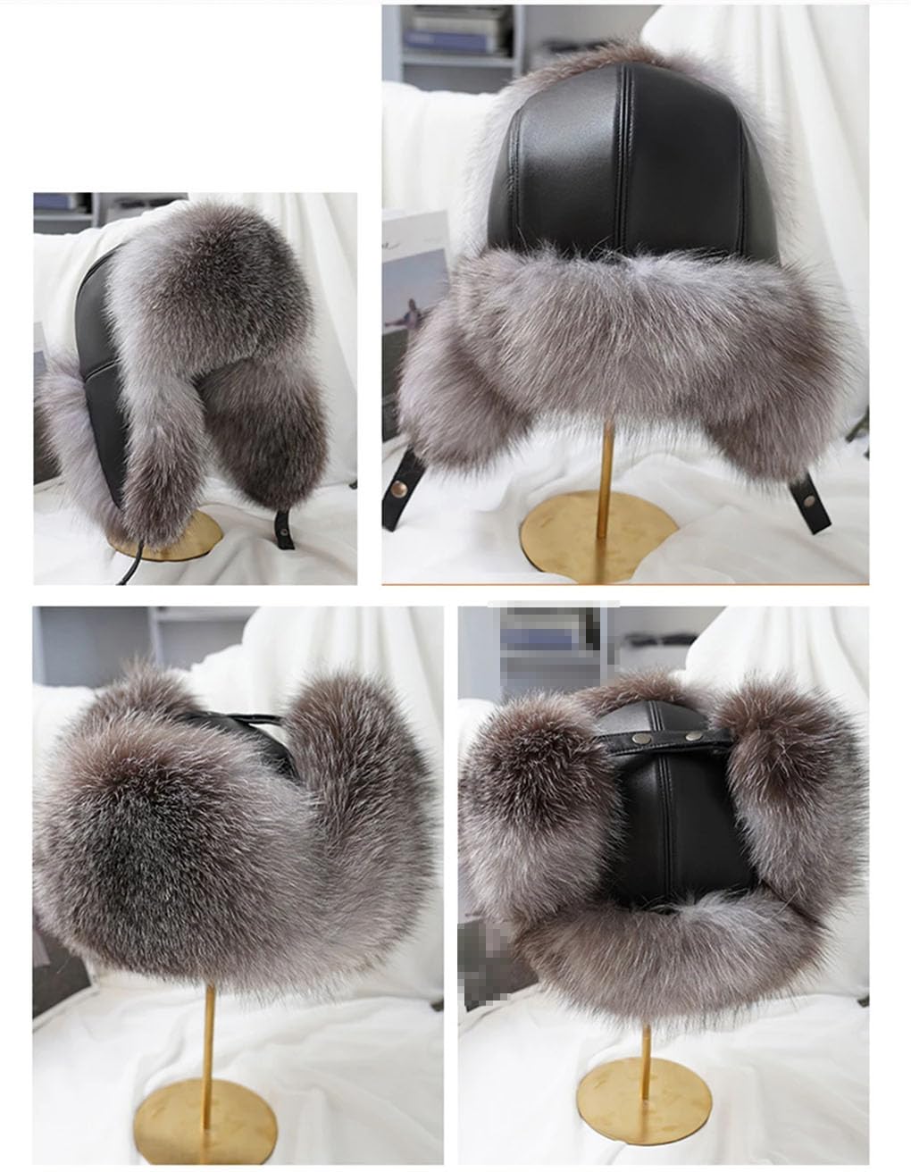 Jegsnoe Cappello Bomber da Uomo Invernale Cappello Colbacco in Pelliccia Cappello da Cacciatore Cappelli da Sci da Uomo Russo Berretti di Pelliccia in Pelle