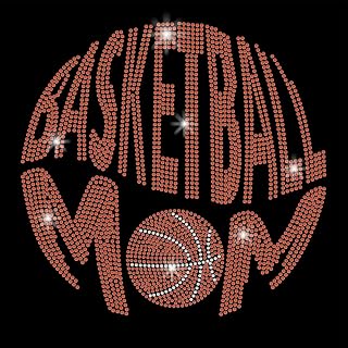 SUPERDANT Basketball Mom Iron on Rhinestones Balls Bling Glass Rhinestone Decals Colorful DIY Hotfix Transfer Stickers Crystal Heat Rhinestone Patches for T-Shirt Clothing Hoodies Craft Decor Gifts