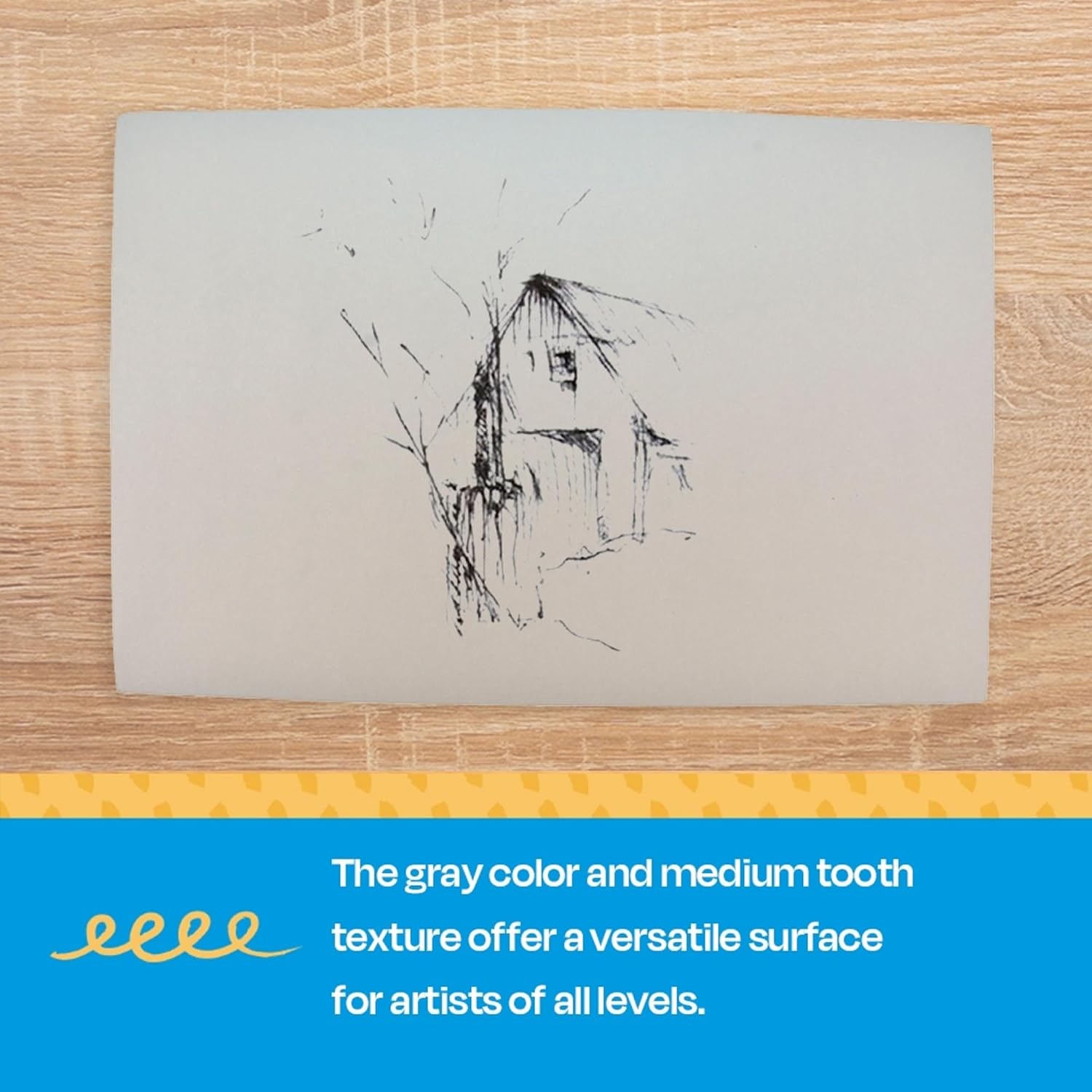 Sax Gray Drawing Paper, 80 lb., 12 x 18 Inches, Pearl Gray, 500 Sheets