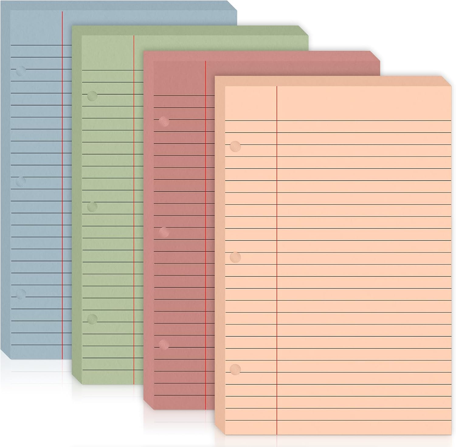 100 Sheets Half Letter Lined Paper 5.5 X 8.5 In Colored Notebook Paper College Ruled Loose Leaf Paper 3 Hole Punched Half Mini Binder Inserts Fit 3 Ring Binder for School Office