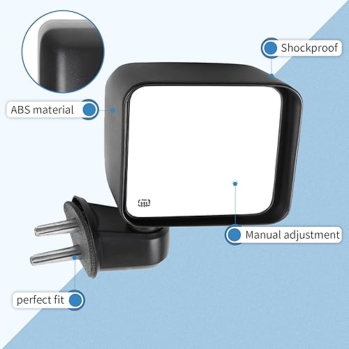 Miniatura 6 de ECCPP Aplicable a 2007-2017 para Jeep Wrangler Espejo lateral calefactado plegable manual del pasajero