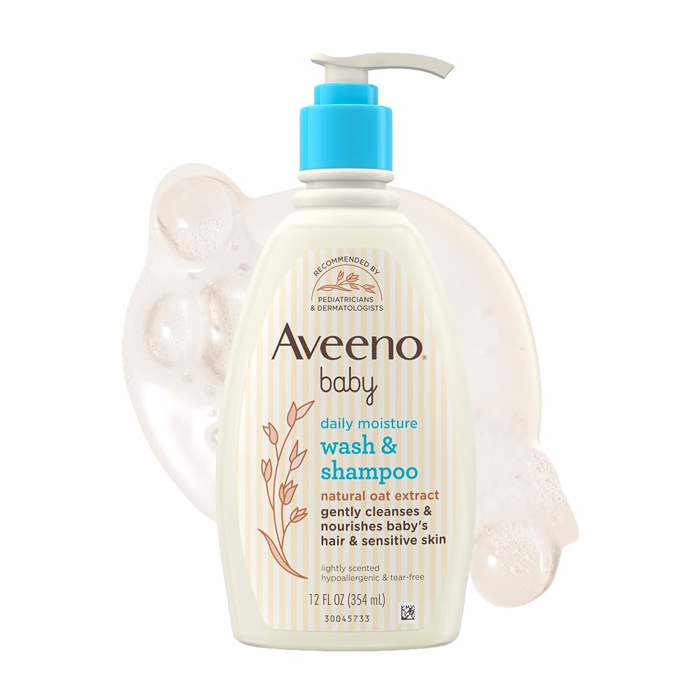 Aveeno Baby Daily Moisture Wash & Shampoo, Tear-Free, 12 fl. oz