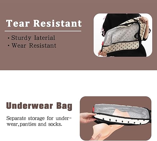 Vista 6 de U+U Juego de 4 cubos de compresión para embalaje, organizadores de viaje ultraligeros, organizador de maletas que ahorra espacio, cubos de embalaje