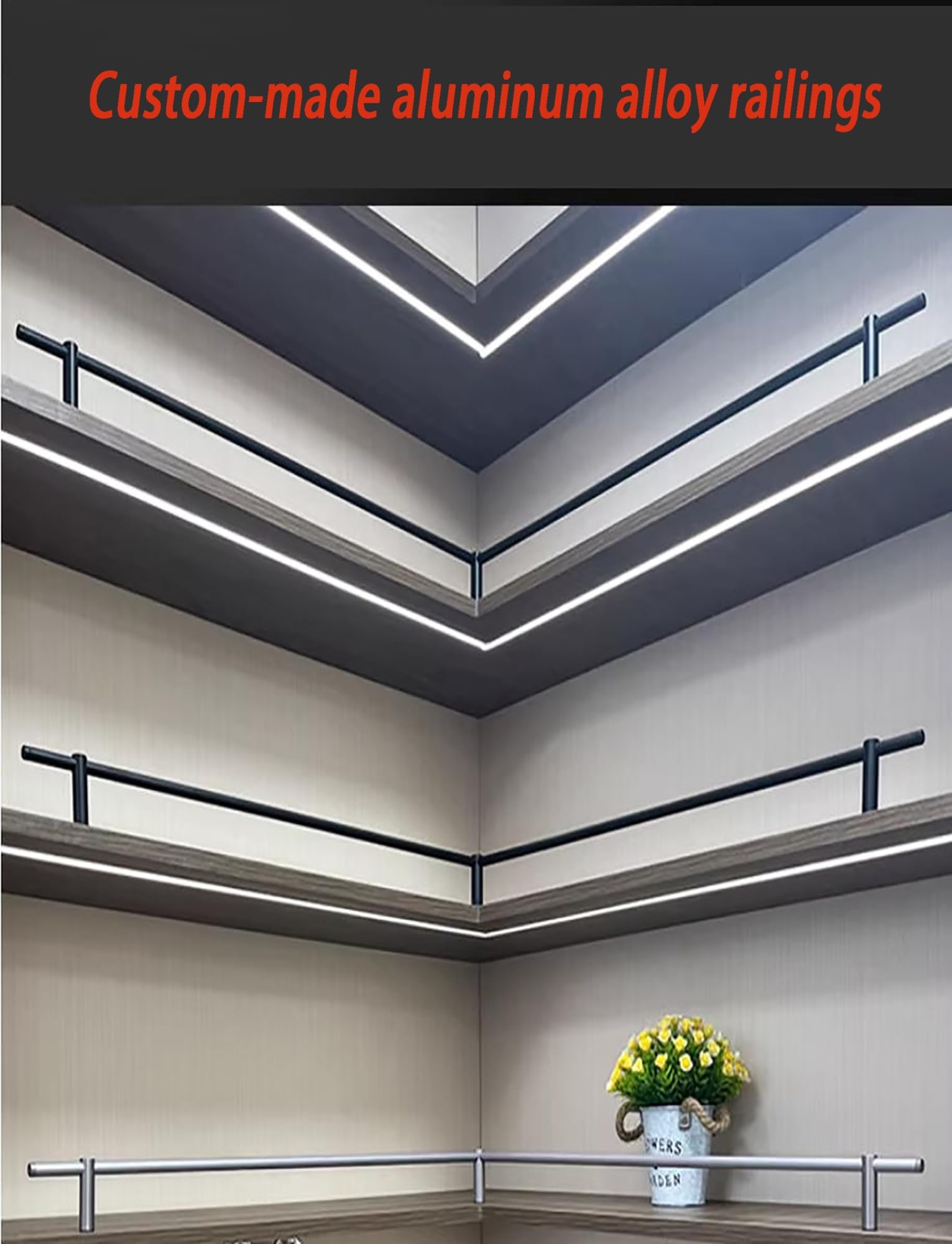 Genérico Barandilla de protección de Esquina de Aluminio en Forma de L: Protector de Bordes Moderno para Muebles, armarios y escritorios, solución de Seguridad Duradera con Parachoques (Gris, 100-100