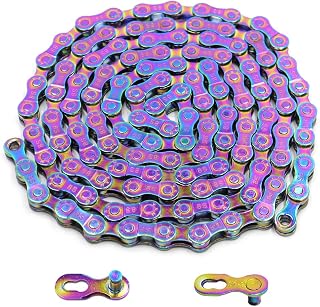678 Velocidades Cadena de Bicicleta Galvanizada de Colores 1/2 x 11/128 inch 116 Eslabones, Antioxidante y Antialérgico Compatible con Todo Tipo de Bicicletas