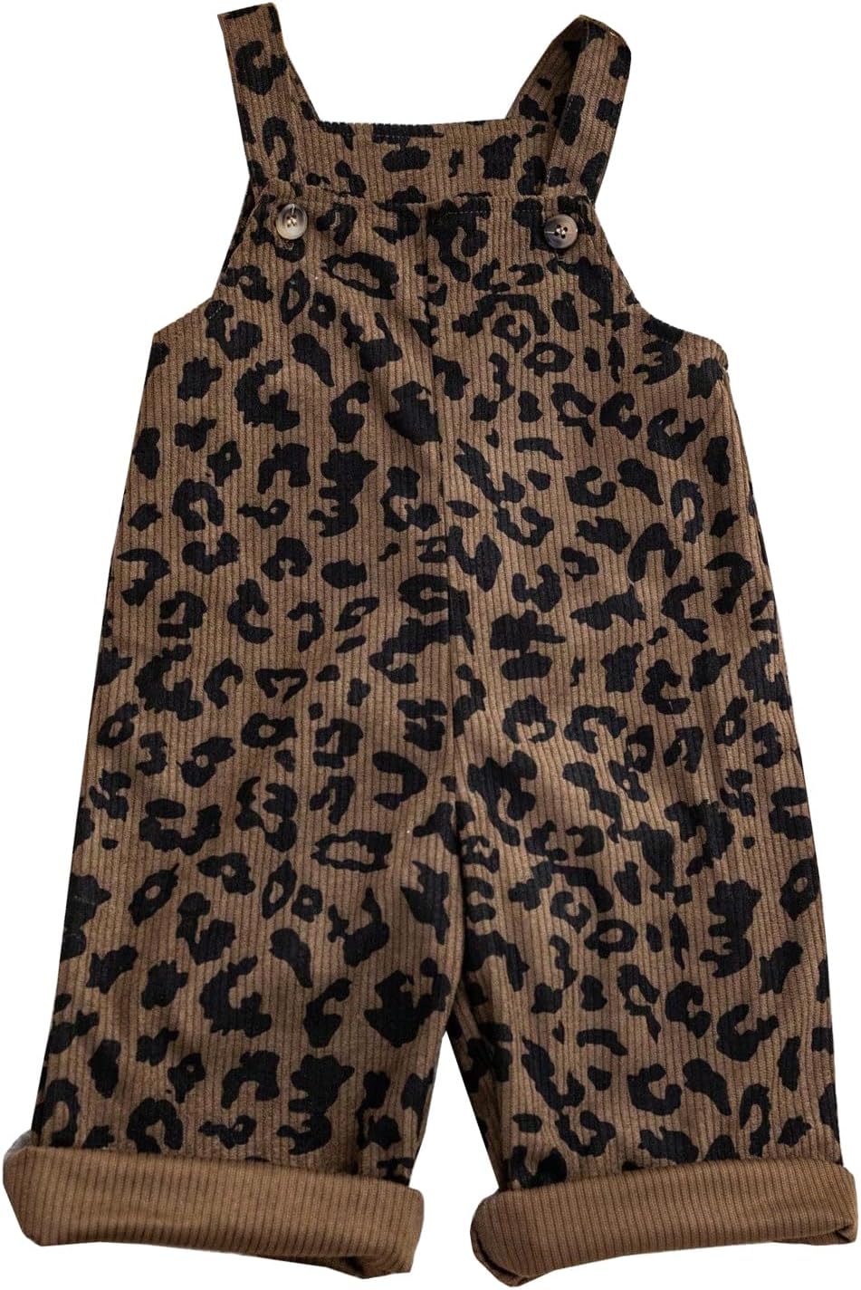 Baby Girls Leopard Print Jumpsuit Overalls Pants Sleeveless Suspender Rompers Spring Fall Clothes for Toddler 6M-3Y