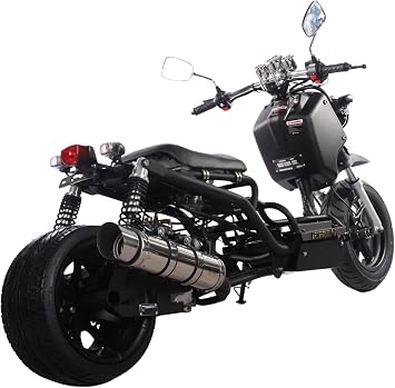 Reckless 50cc Scooter Generation 1, Automatic Transmission, PMZ50-19, Wide 205/30-12 Rear Tire, Retro Speedometer, Gas Gauge, Street Legal Moped for Adults, Powerful 49cc GY6 Engine