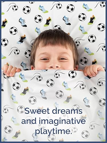 Miniatura 7 de CGK Linens Sábanas tamaño matrimonial, juego de 4 piezas, de fútbol, temática deportiva, ultrasuave, transpirable, lavable a máquina, para niños,