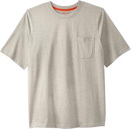 Boulder Creek by Kingsize Mens Big & Tall Heavyweight Pocket Crewneck T-Shirt - 9XL, Heather Oatmeal