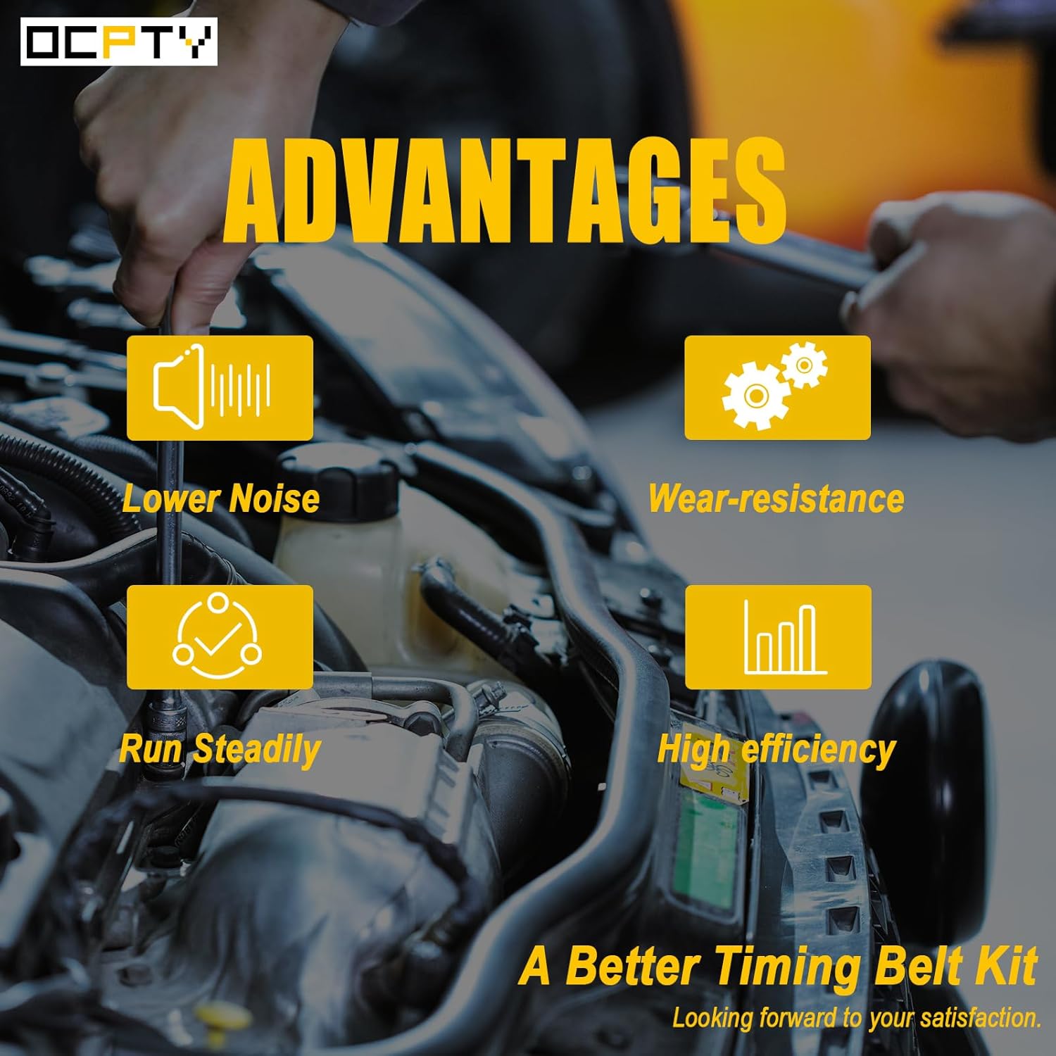 OCPTY Timing Belt Kit with Water Pump Replacement 1989-1993 1995 For Geo Tracker l4 1.6L,1989-1995 For Suzuki Sidekick l4 1.6L Replaces TCK164 TCK164P AW5058 131-2111 TBK164