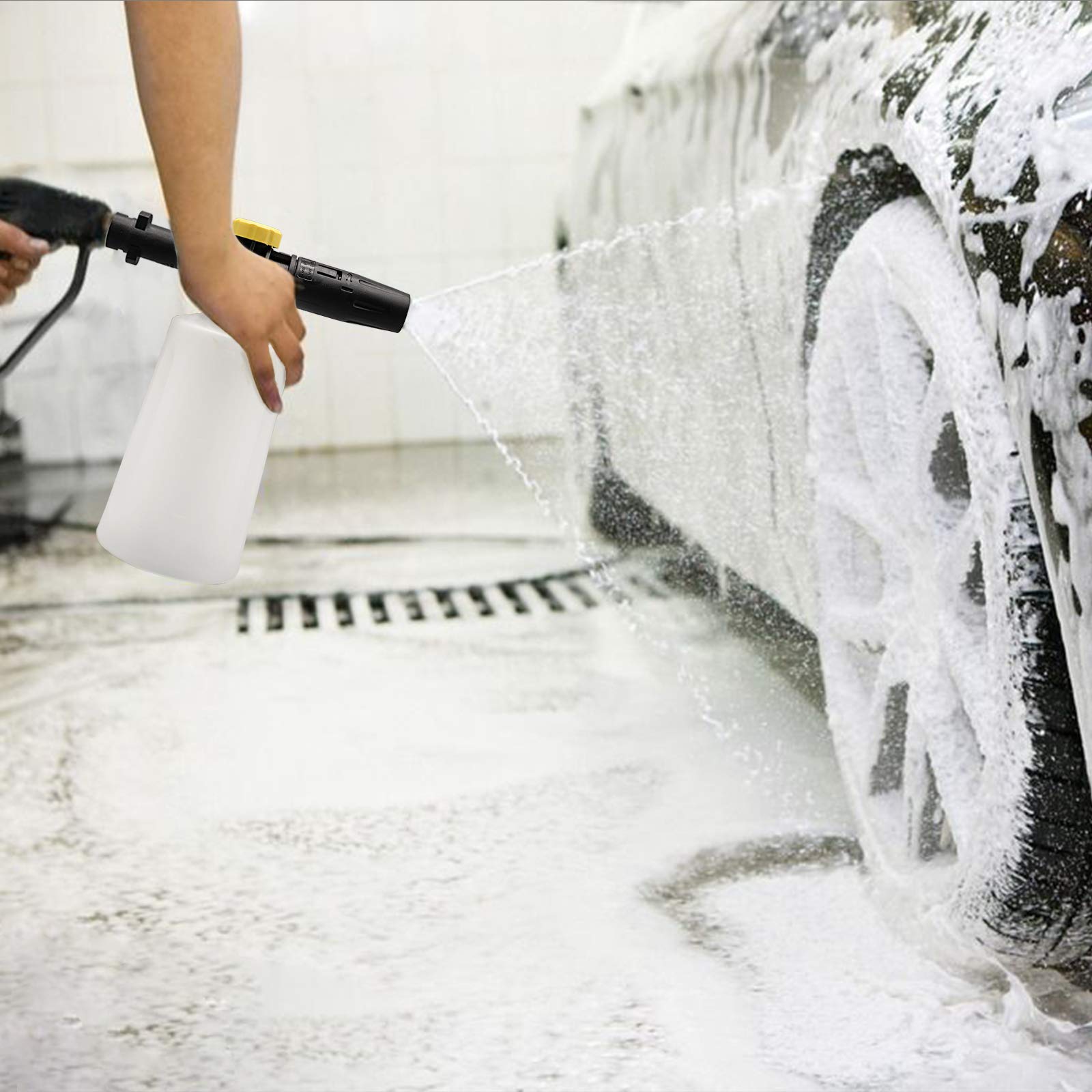 Lanza de espuma para Karcher K2 K3 K4 K5 K6 K7 limpiador de alta presión pistola de espuma 750 ml lanza de espuma con boquilla de espuma ajustable para lavado de coches