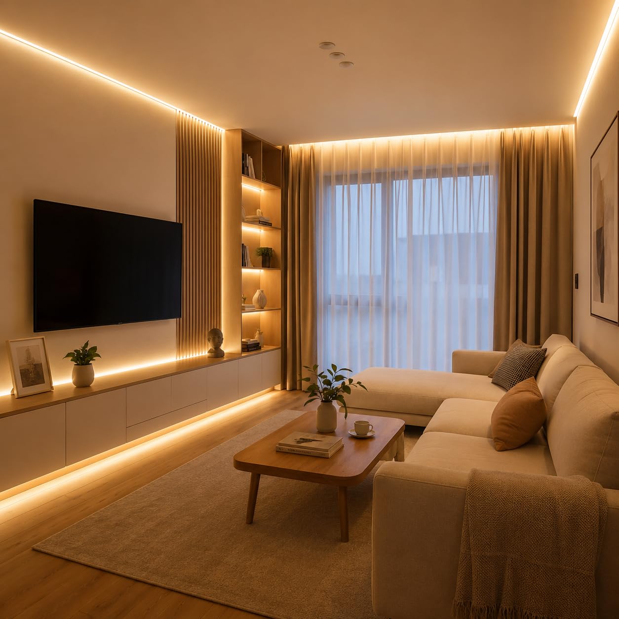 ANSIEN® Ruban LED 220V Néon (Blanc Chaud,6M),Chaque Coupe de 10 cm,12W/m COB Lumière de Corde Haute Brillance,IP65 Imperméable Avec Prise Redresseur et Adhésif,Néon LED pour Maison,Bar