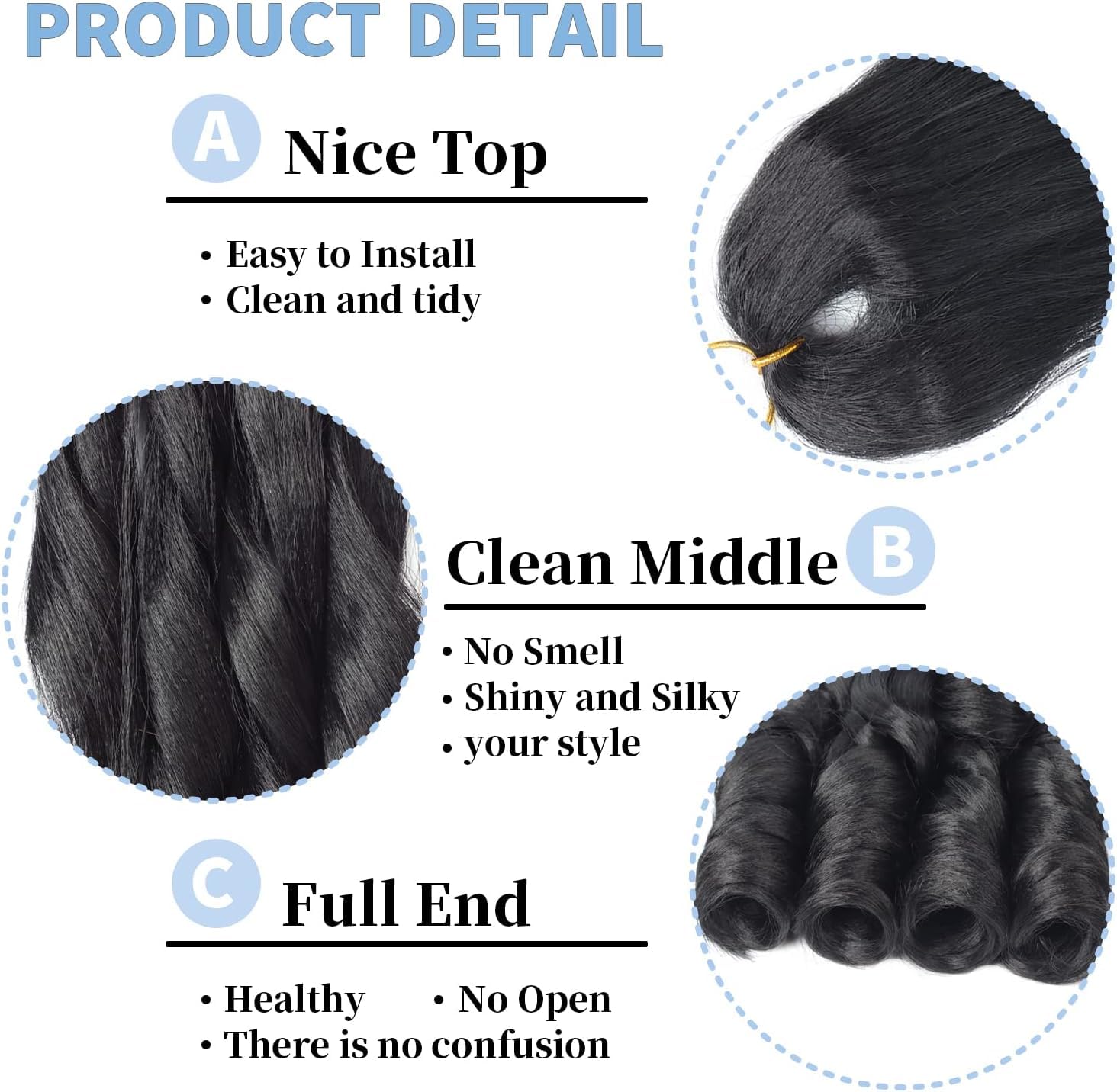 Alaleibaby 22 inch French Curly Braiding Hair 3 Pack Loose Wavy Spiral Curl Braids Crochet Hair Deep Wave Synthetic Extensions - Image 3