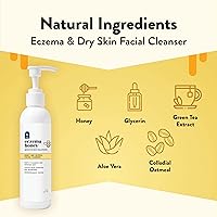 Vista 3 de ECZEMA HONEY Limpiador facial de avena - Crema facial calmante - Paquete para pieles sensibles y secas - Libre de crueldad