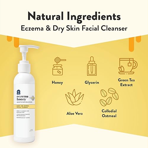 Miniatura 3 de ECZEMA HONEY Limpiador facial de avena - Crema facial calmante - Paquete para pieles sensibles y secas - Libre de crueldad