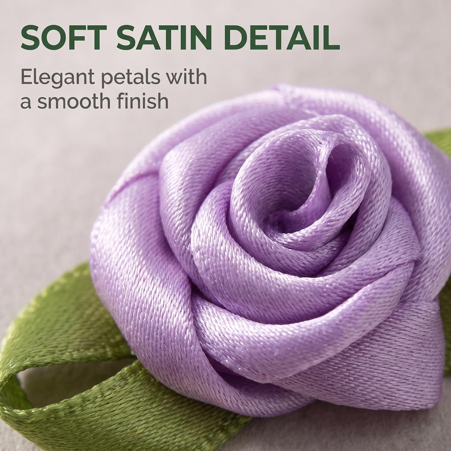 Mini Satin Rose Flowers with Leaves, 100 Pieces Multicolor Ribbon Appliques for Sewing, Craft Embellishments