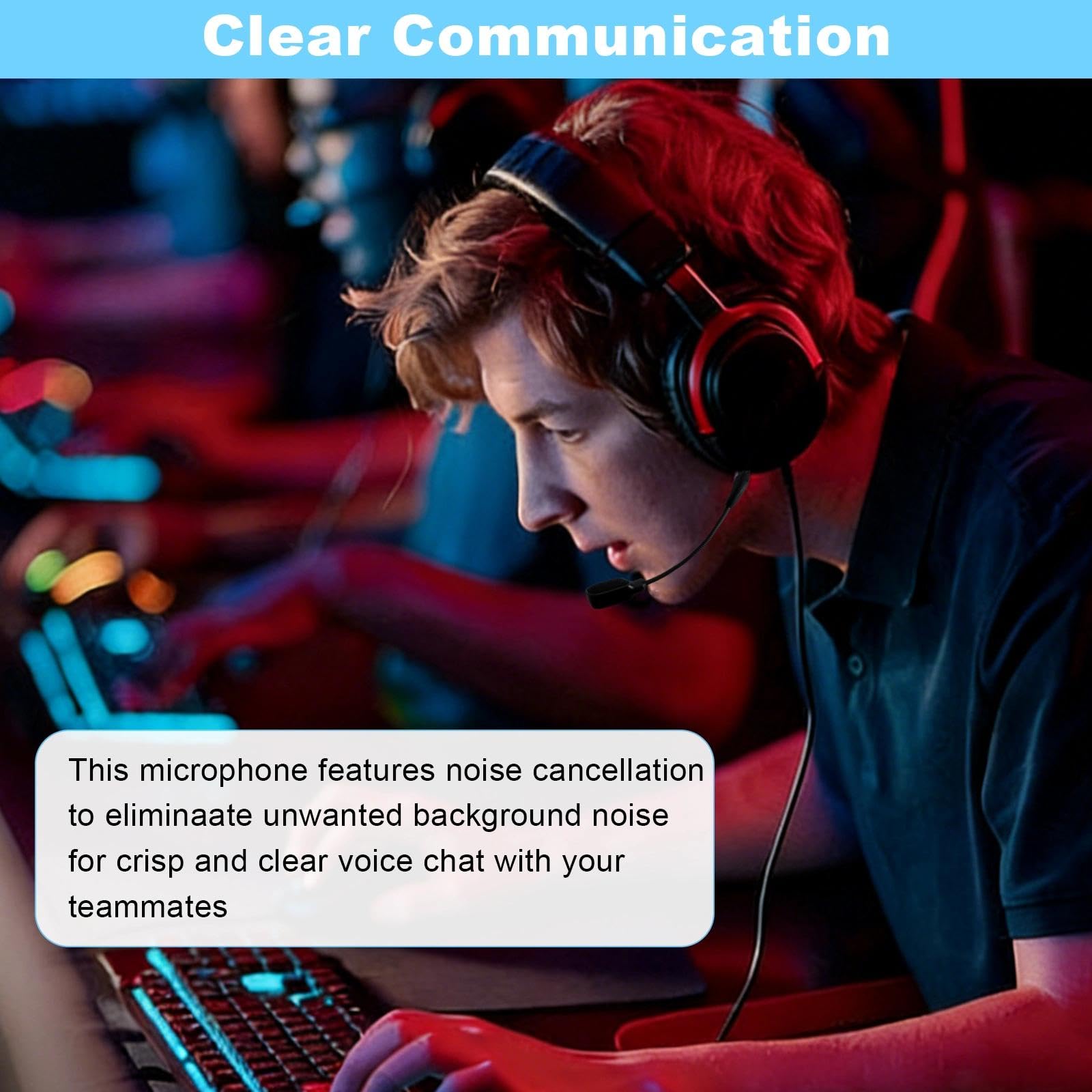 Zamienny zestaw słuchawkowy mikrofonowy do HyperX Cloud II i Cloud III, zestaw słuchawkowy gamingowy z wtyczką 3,5 mm, elastyczny mikrofon Boom zapewnia wyraźny czat głosowy, kompatybilny z modelami