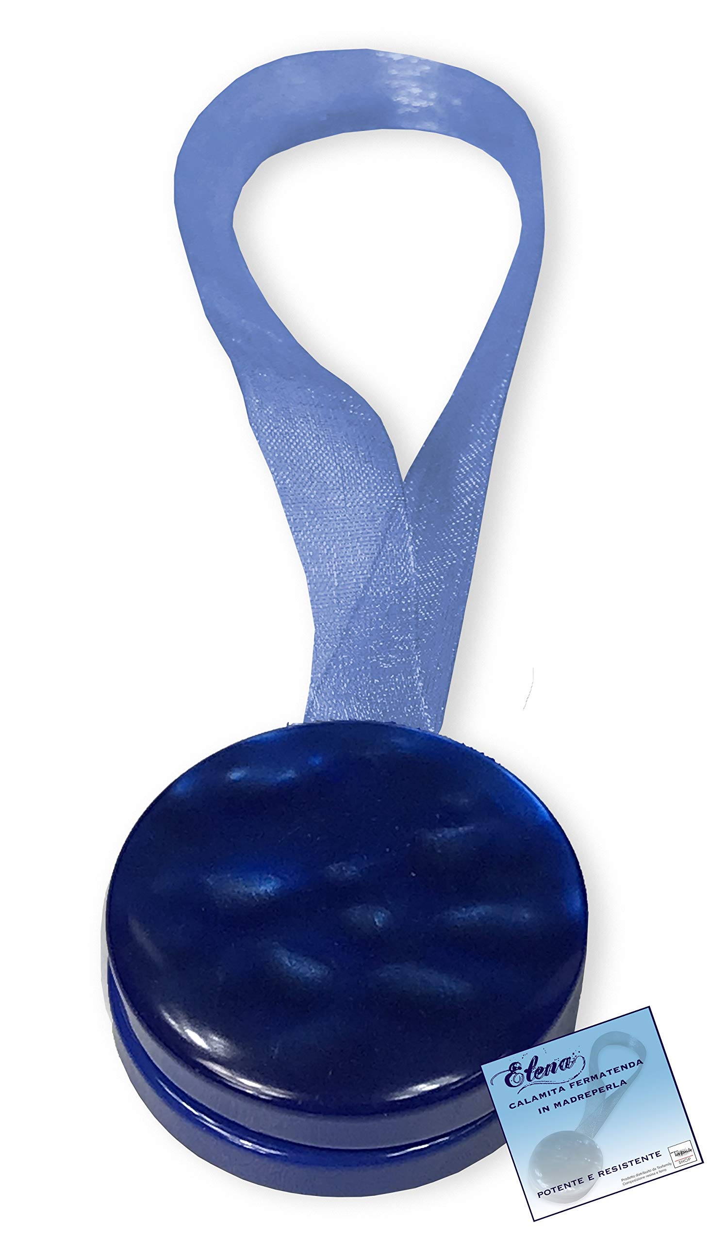 Calamite Ferma Tenda Con Effetto Madreperla - Diametro 40 Mm, Blu Con Nastro Organza - Foto 12