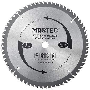 8 Inch 64 Tooth Circular Saw Blade Anti Kickback Tooth for Wood Cutting with 5/8-Inch Arbor