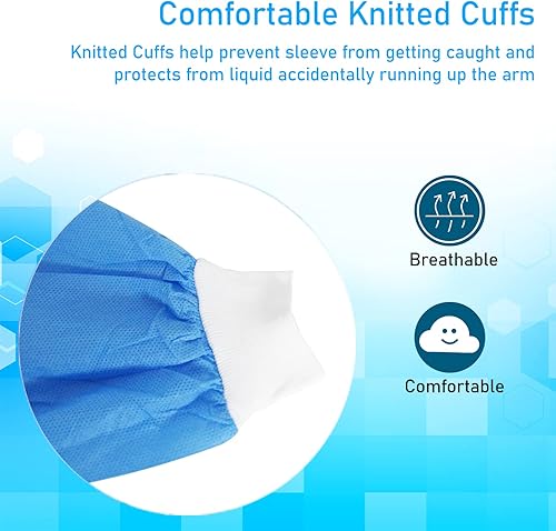 Miniatura 6 de EOM Abrigos de laboratorio desechables Abrigos de laboratorio para hombres y mujeres Abrigo de laboratorio hasta la rodilla con puños y cuello de