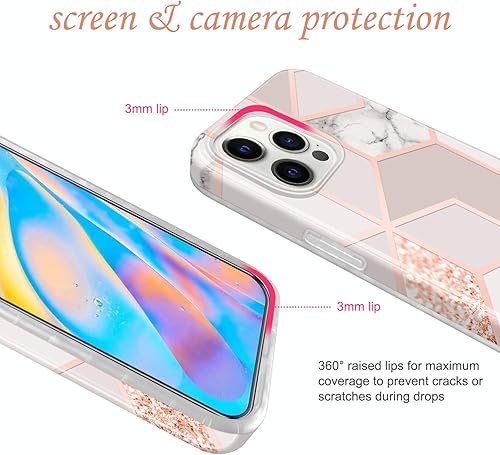 Miniatura 3 de JAHOLAN - Carcasa para iPhone 12 y iPhone 12 Pro, diseño de mármol transparente, carcasa de silicona de goma suave, carcasa de 6,1 pulgadas
